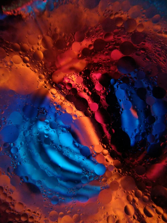 an abstract picture in blue, red and yellow