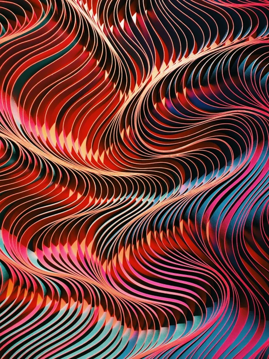 a colorful, wavy pattern made with some multicolored swirls