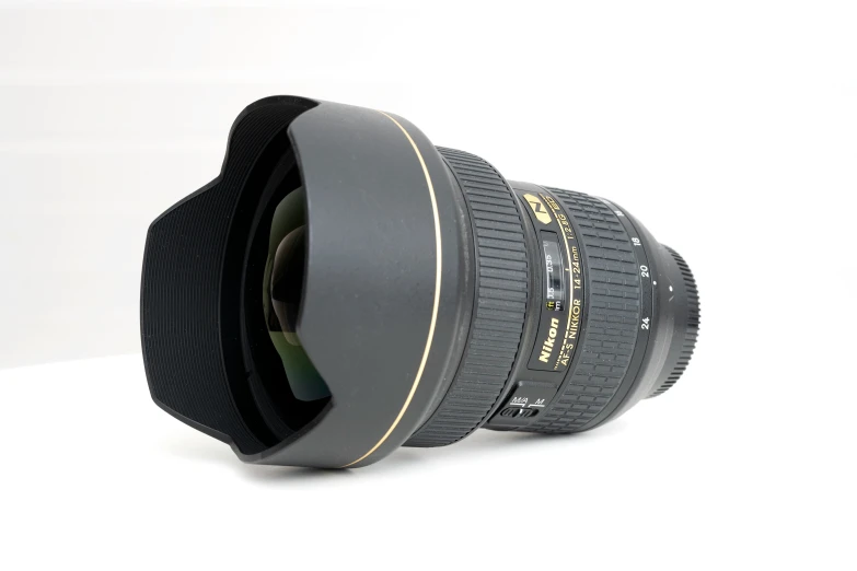 a camera lens with a white background