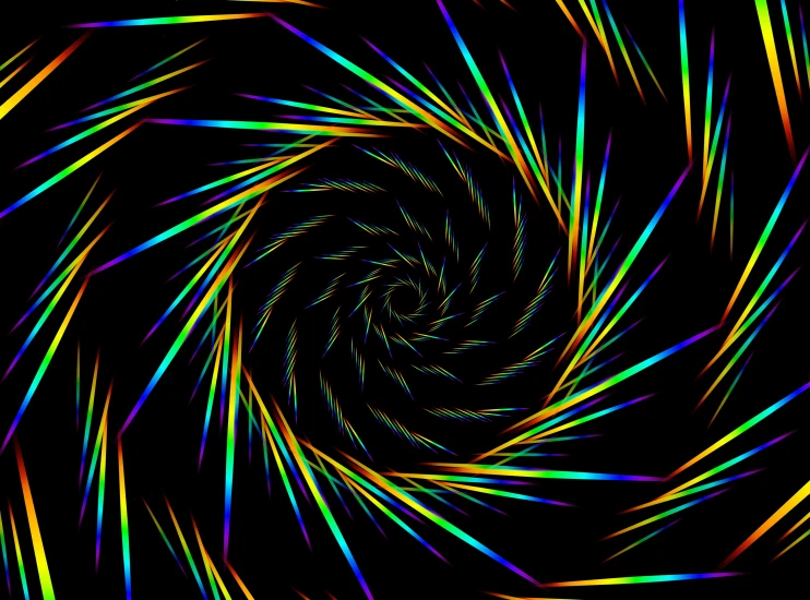 a colorful spiral like background in black