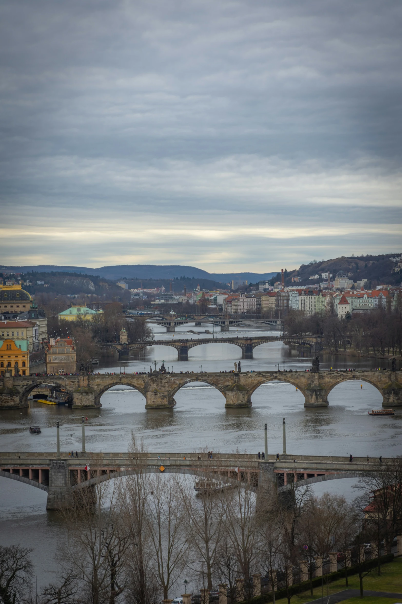 the city sits on land near the river