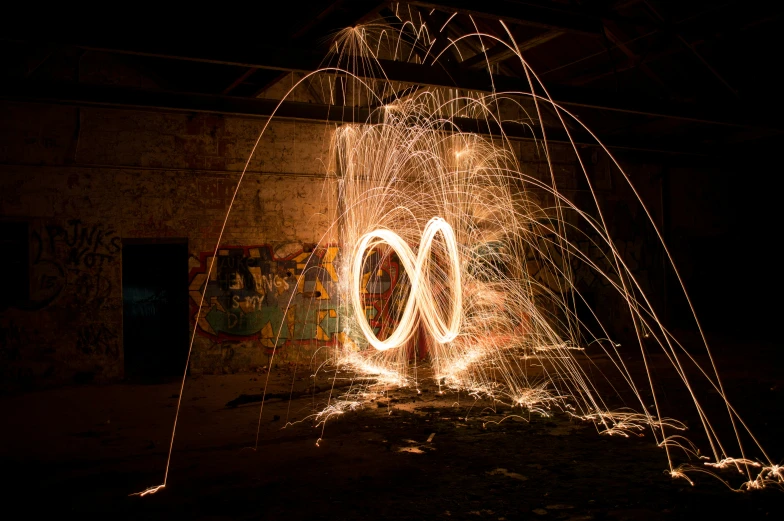 a light painting with a number on the top of it