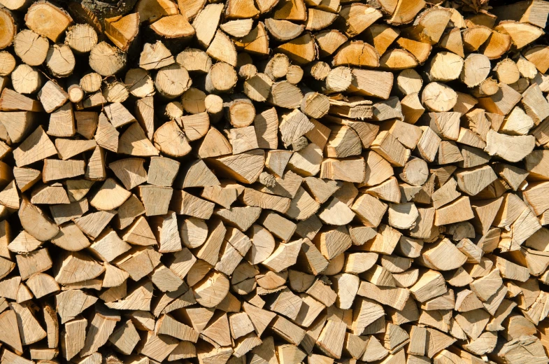 a pile of chopped wood laying next to each other