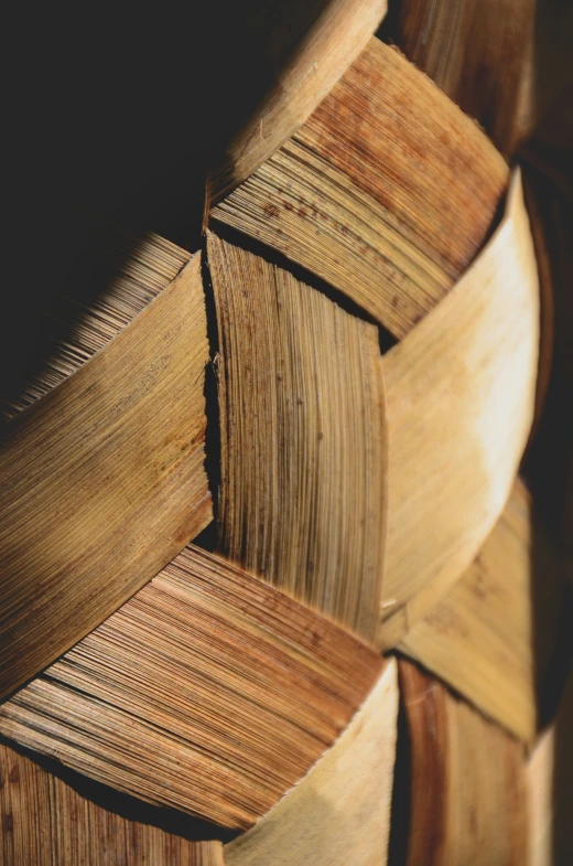 several stacks of wood are stacked together