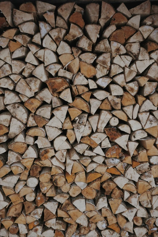 a wood pile made of chopped wood is shown