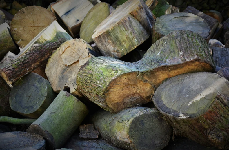 a pile of wood that is next to each other