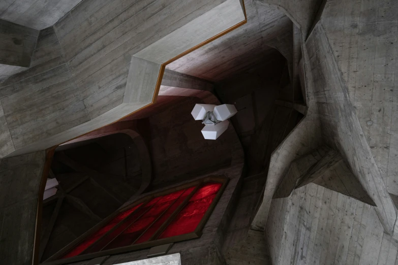 an abstract architectural view shows the ceiling, walls and floor