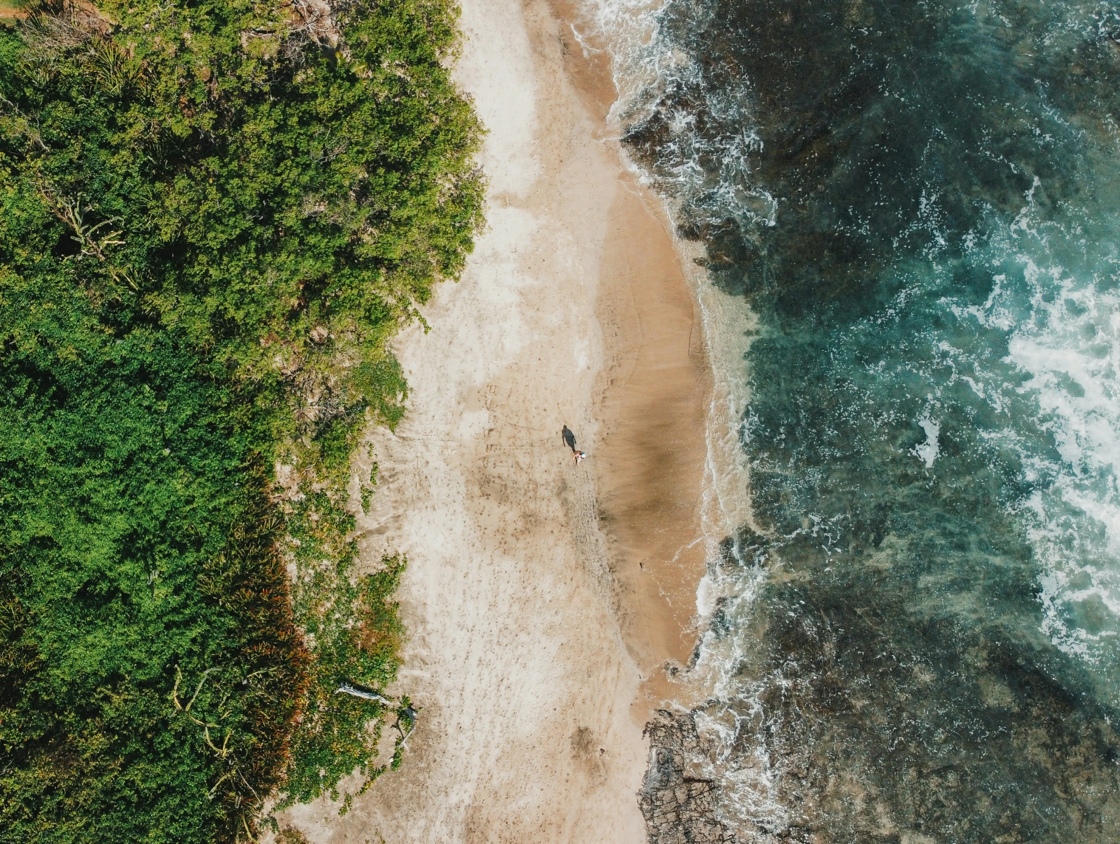 a sandy beach that has a few people on it