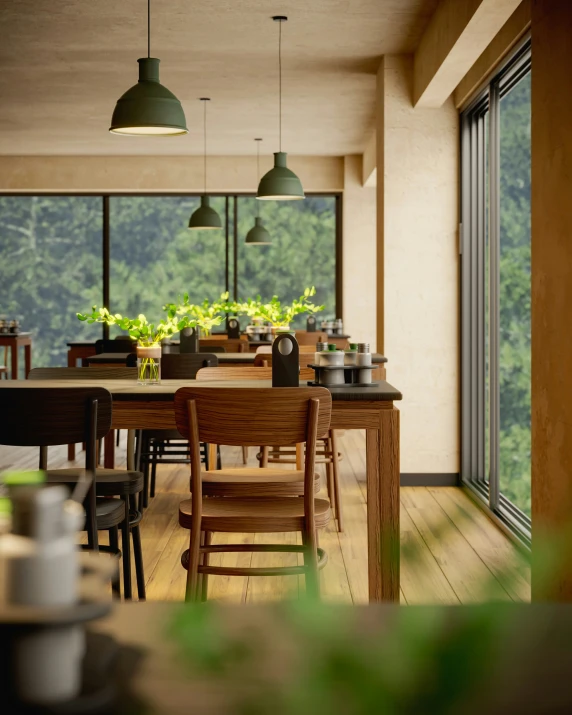 an image of a wooden table with plants