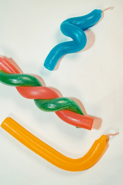 two candy candy sticks in the shape of a number