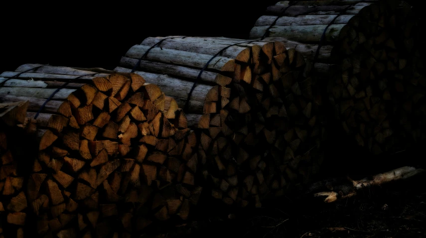 a group of logs stacked on top of each other