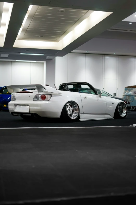 cars parked in a garage in the parking lot