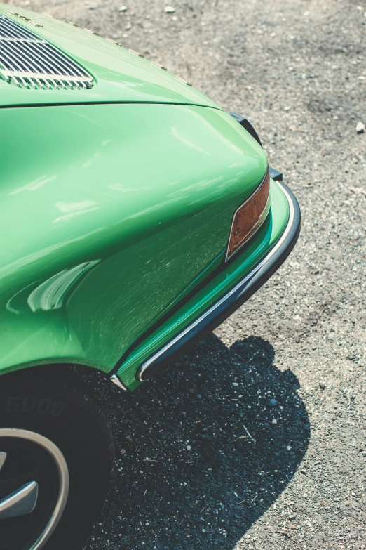 the front view of a classic car in color