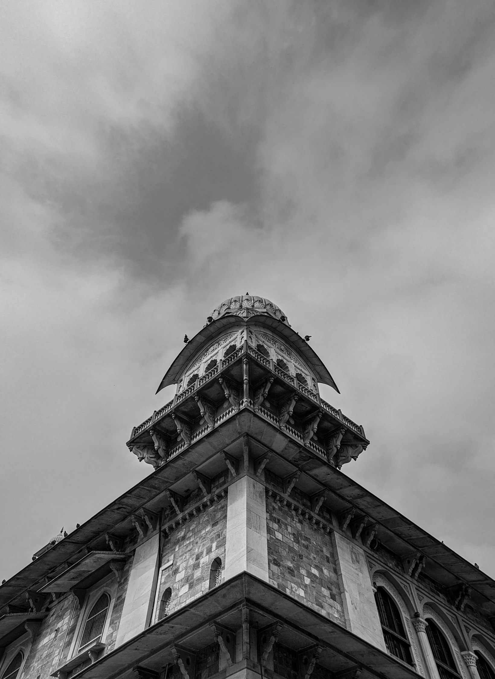 black and white po of a clock tower