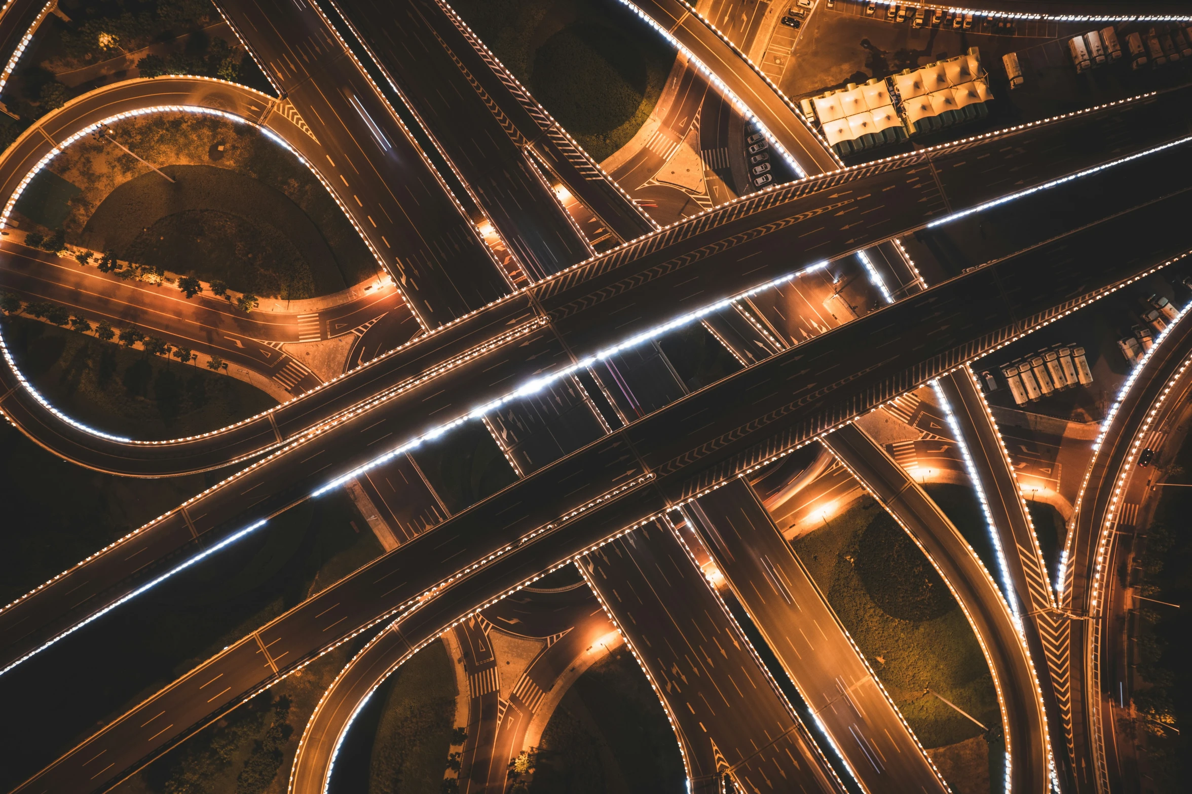 a view of an aerial view of multiple intersection roads