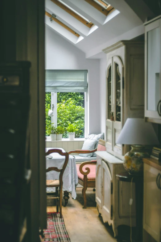 view of a sitting area through the window from the kitchen