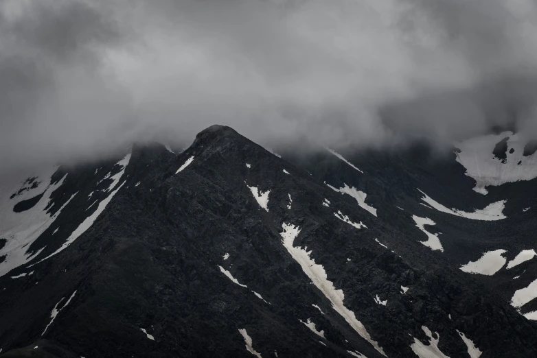 black and white pograph of a mountain