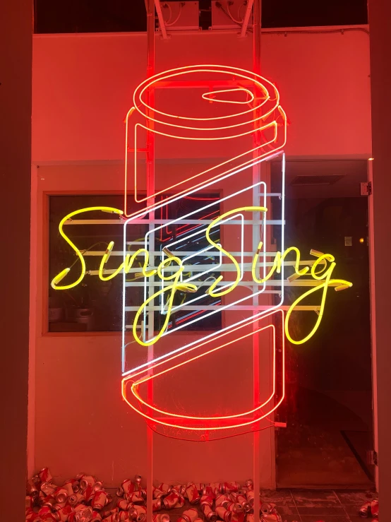 the word stop and shop neon on a store sign