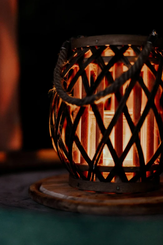 this is an image of the top of a lantern that is lit