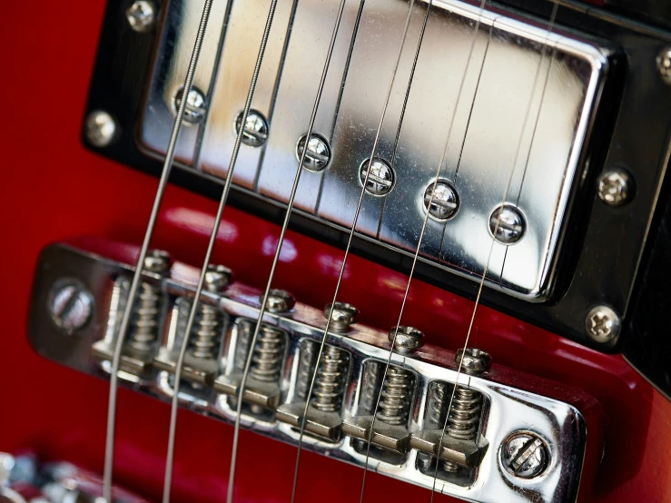 an image of a red electric guitar