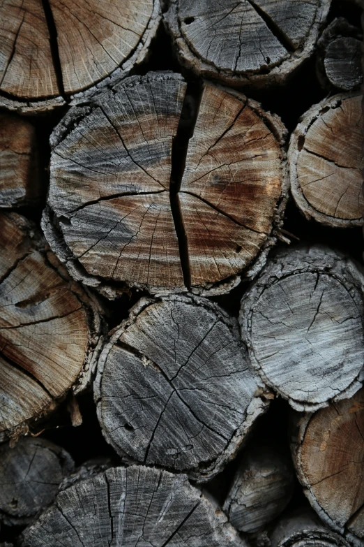 the wood is cut and stacked up