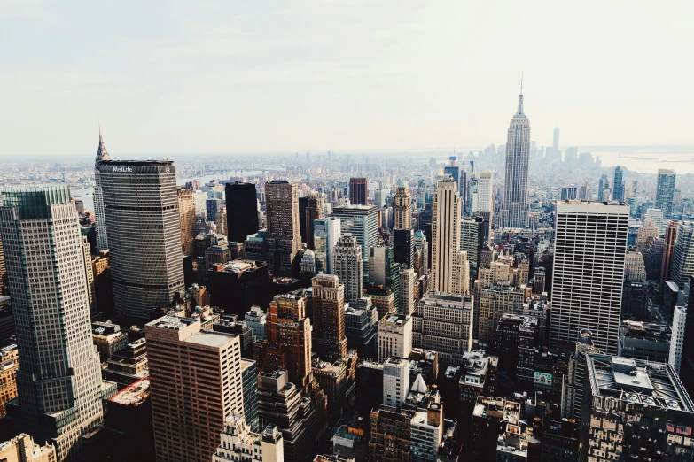 a very large city with tall buildings on top of it