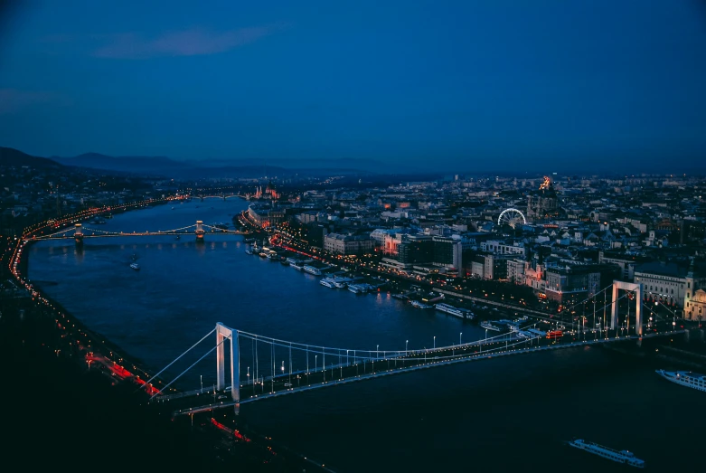 a night view of a very large city