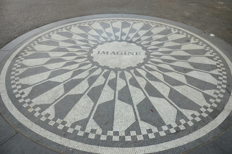 a very big pretty mosaic on the ground