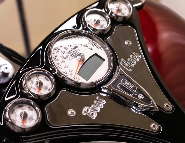 the gauges in the handle bars on the back of a motorcycle