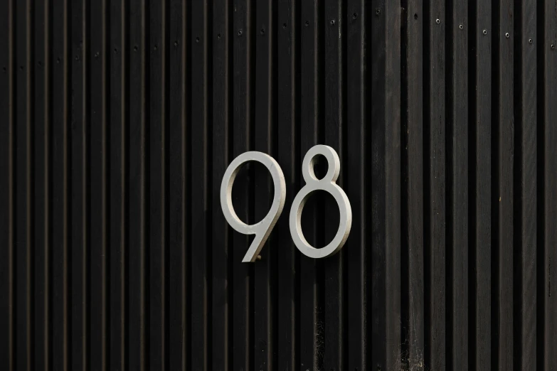 a very close up look at the number 98