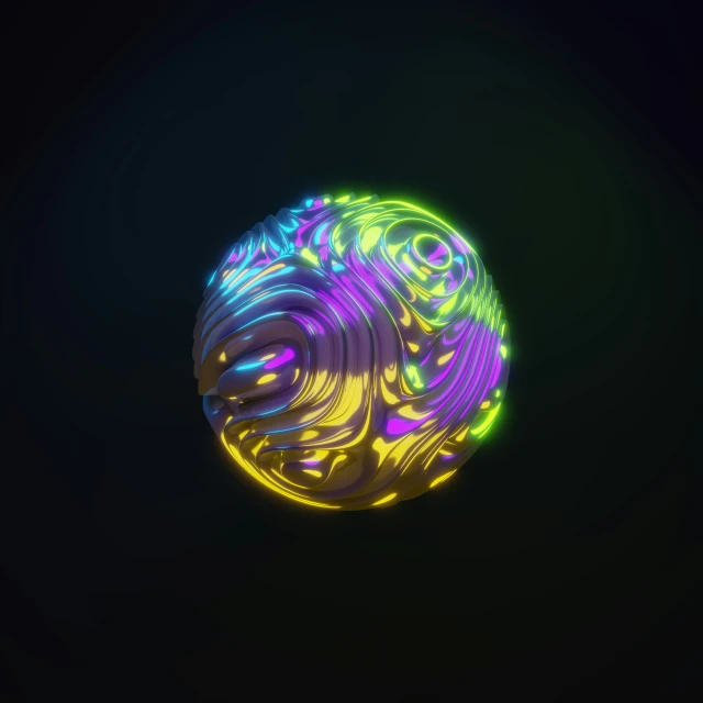an image of a colorful circular object that looks like a neon swirl