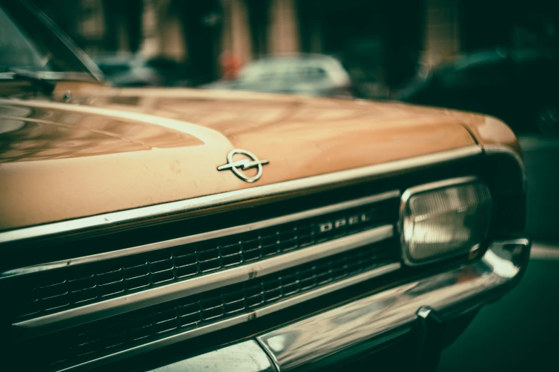 closeup of the front grille of an old car