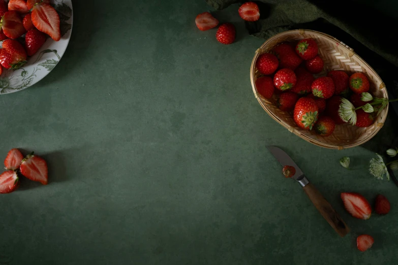 strawberry pie in a bowl with slices removed