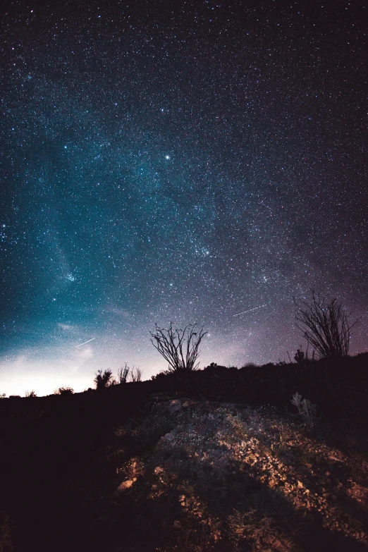 a dark sky with stars and the milky