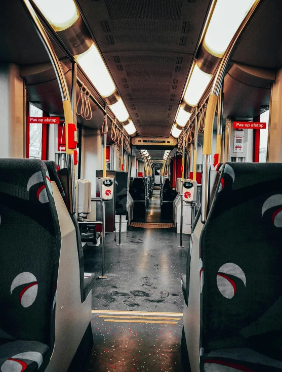 an empty city bus with its doors open