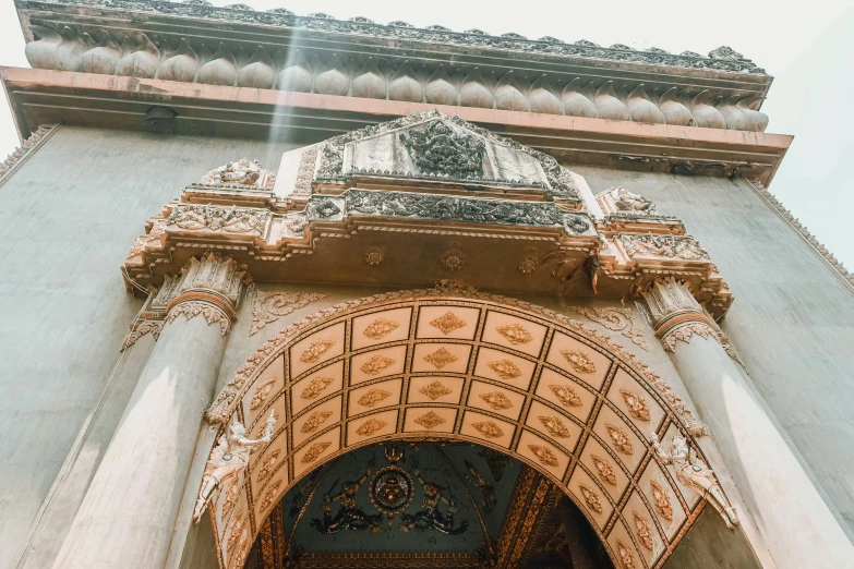 sunlight shining down on a doorway and doorway