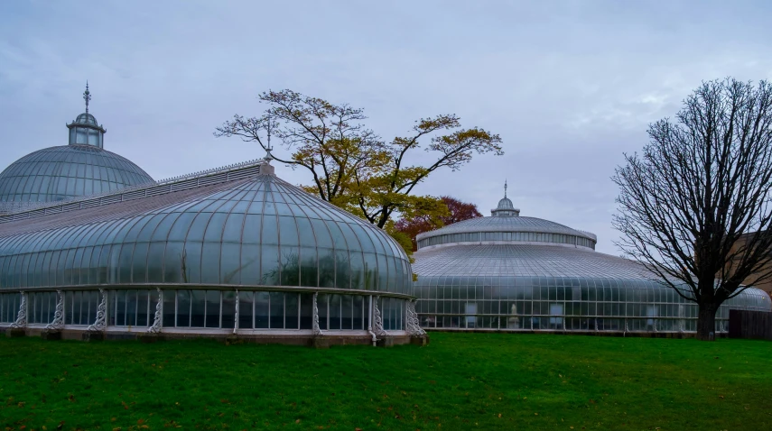 a couple of greenhouses are next to each other