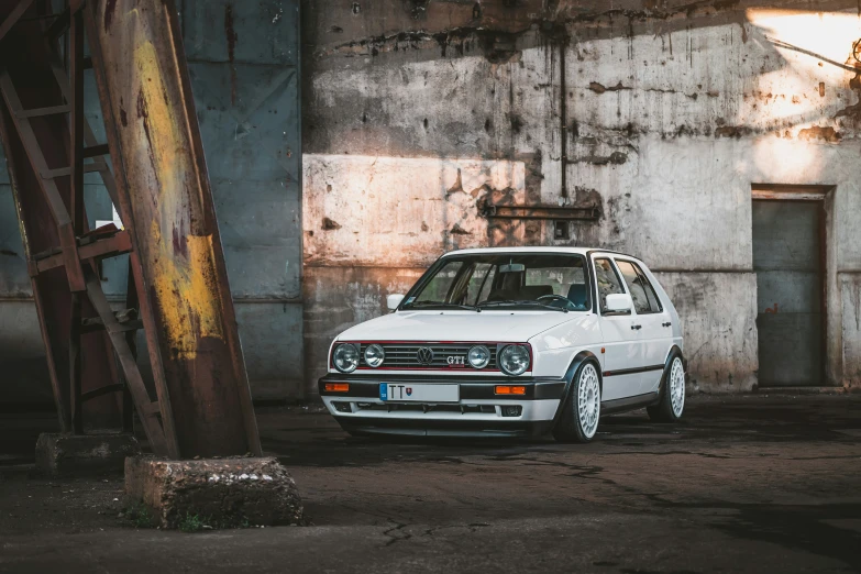 this is an image of a white golf gtr