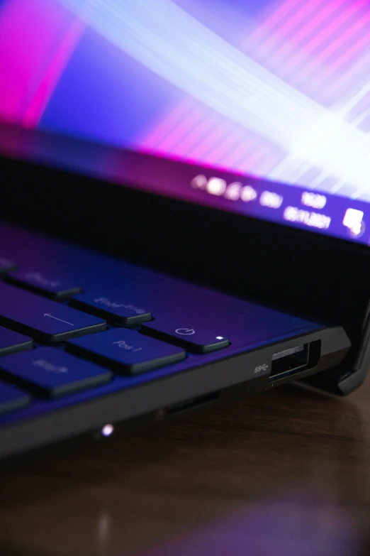 a laptop that is lit up and turned on