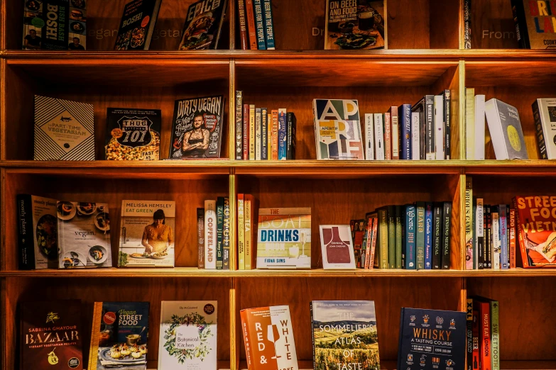 a book shelf filled with many books and books