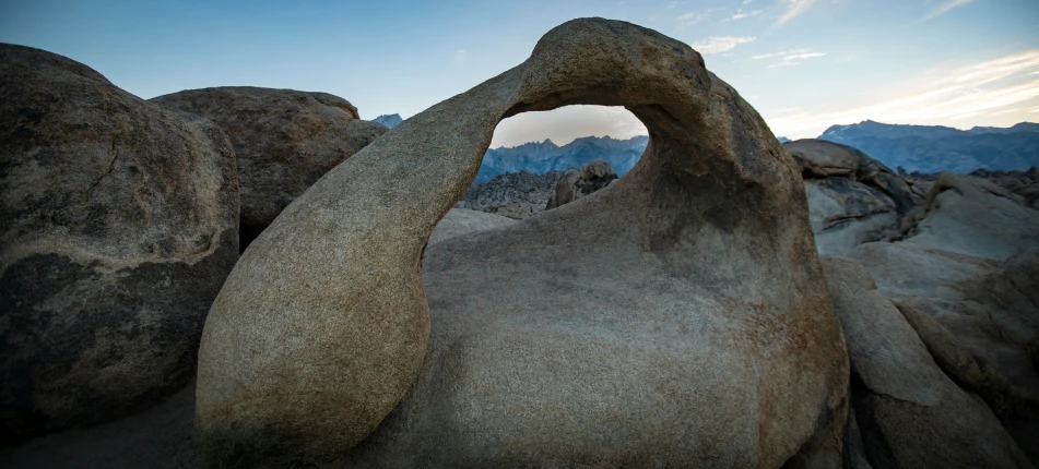 an unusual rock formation at sunset in joshua geddley wilderness