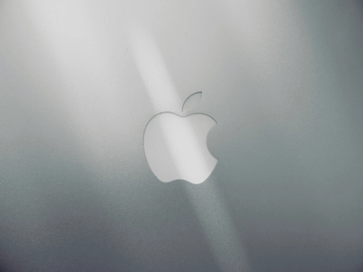 the apple logo on the side of an apple laptop