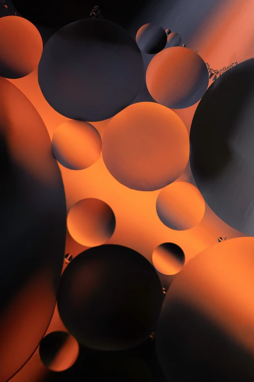 an abstract image with balls of different sizes and colors