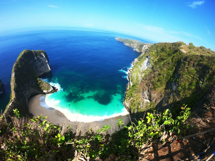 there is a beach that is near the water