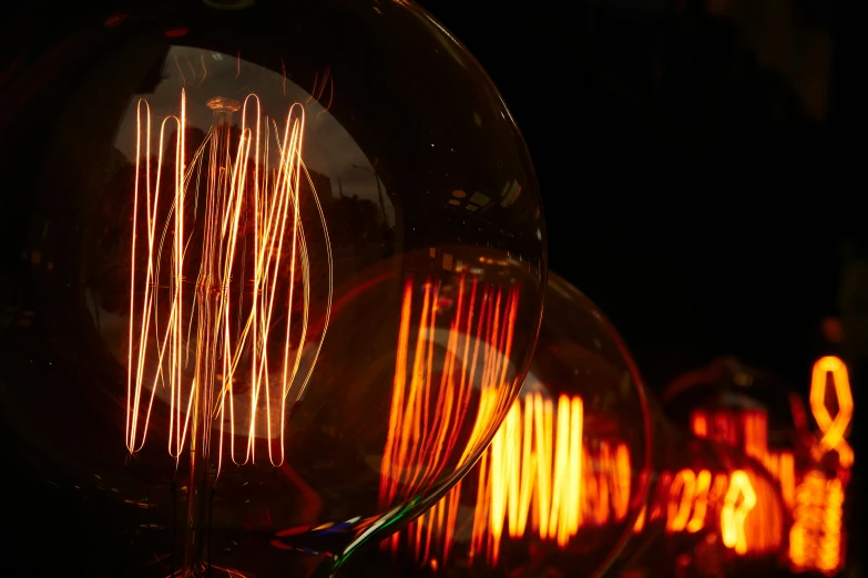 the lights inside the balloon are all bright orange