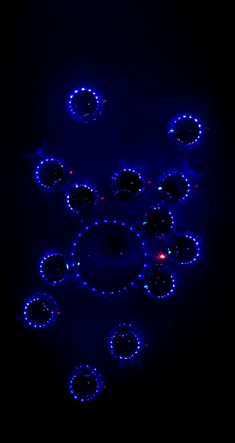 a circle made up of blue glowing circles