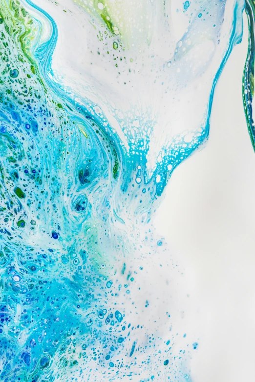 watercolor abstract painting with blue and green colors