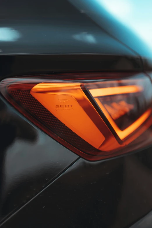 a view of the rear light of a car