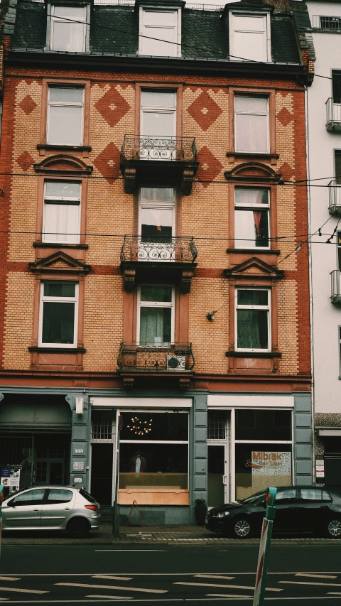 this building looks to be old because it has been painted in many shades