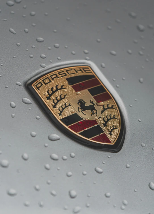 close up s of the emblem on a car